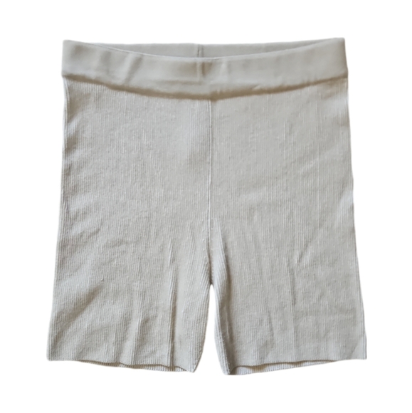 JACQUEMUSBeige Ribbed-Knit High Waisted Shorts in Size EU 36 / US 6